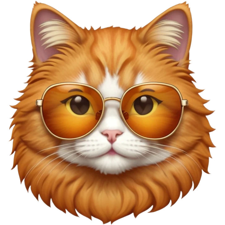 Cat with sunglasses and hair  emoji
