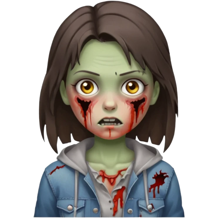 girl zombie with brunette hair emoji