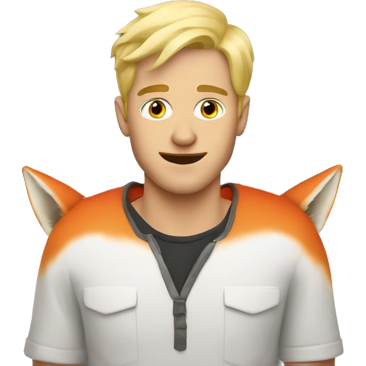 Blonde guy with red fox emoji
