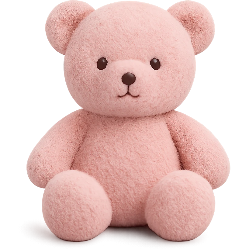 pink teddy bear, plush texture, minimalistic emoji