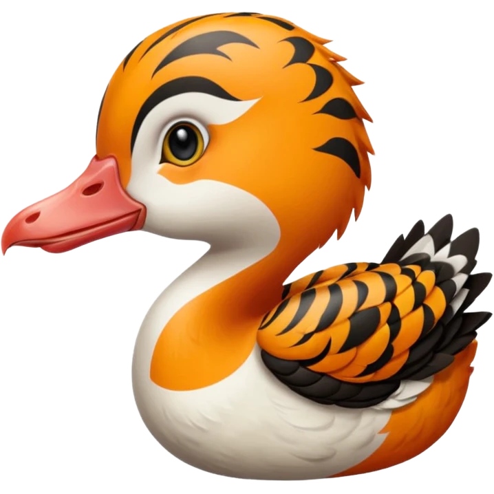 A fusion of a goose and a tiger emoji