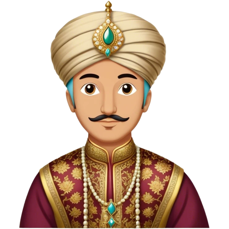 Suleiman the Magnificent – Cinematic Realistic Portrait of Suleiman the Magnificent, depicted as a regal Ottoman sultan in luxurious traditional attire with intricate patterns and a golden turban, his commanding gaze illuminated by warm, historic lighting, exuding majestic authority and timeless grandeur. emoji