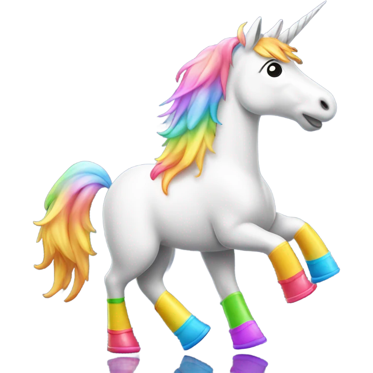 unicorn with rain boots  emoji