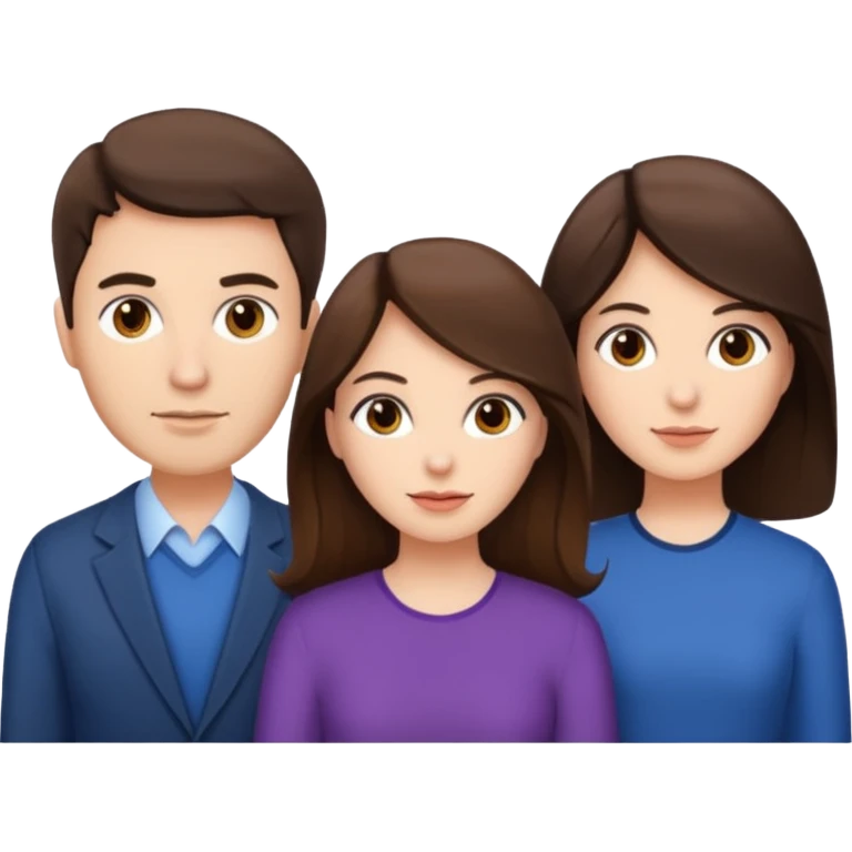 Un trouple deux hommes une femme brune emoji