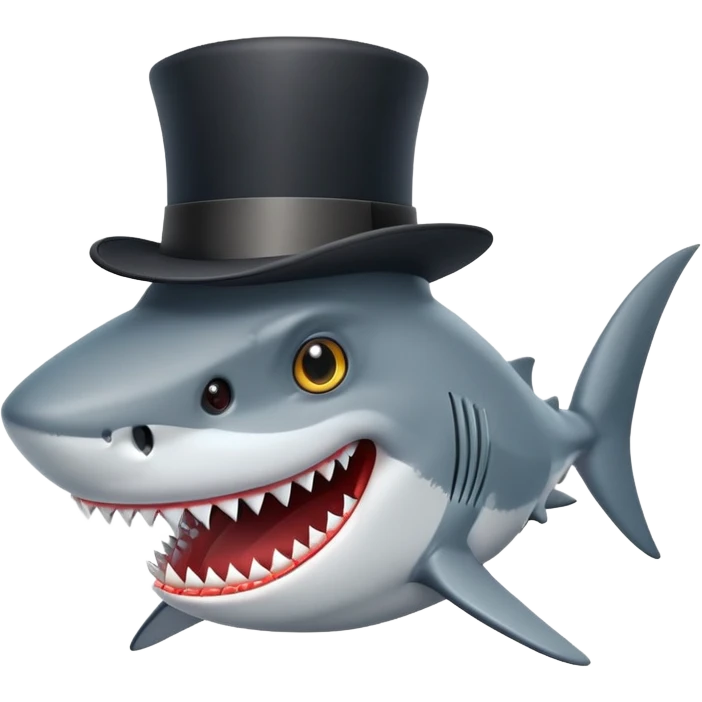 shark with a black top hat emoji