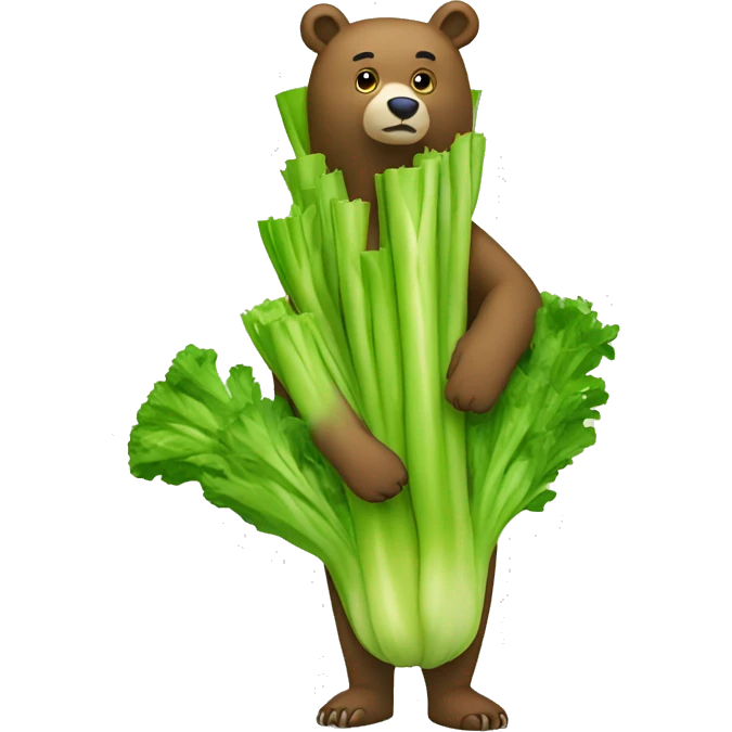 Bear wearing celery costume  emoji