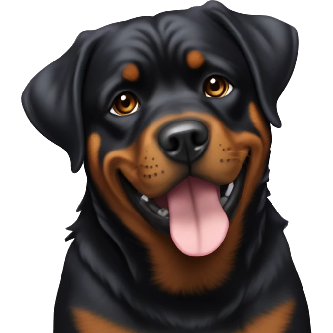 Rottweiler ak yon baton nan pasni a  emoji