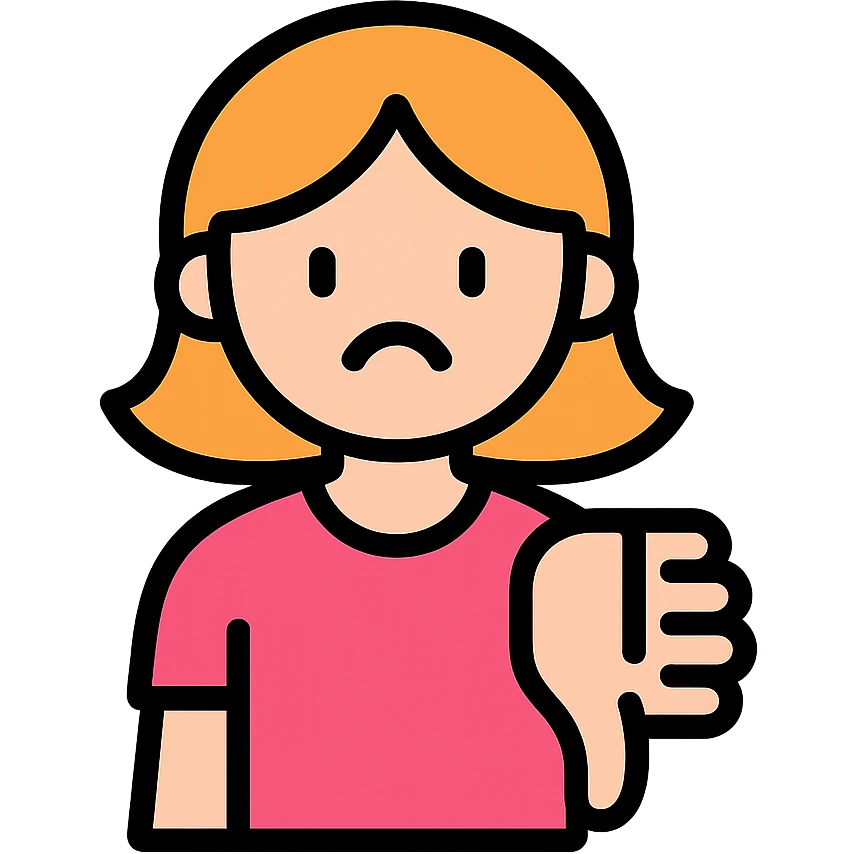 colored icon of a girl showing thumbs down emoji