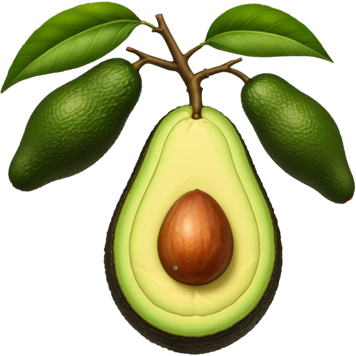 mature avocado tree with fruit emoji