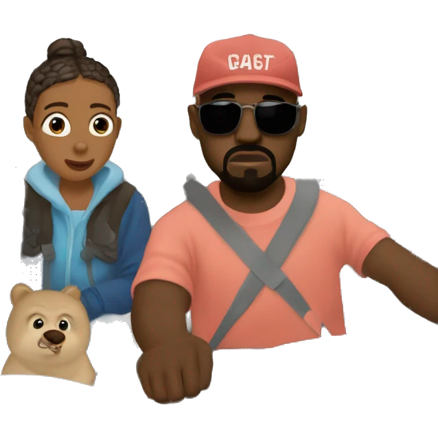 Kanye West driving his daughter home from school ￼ emoji