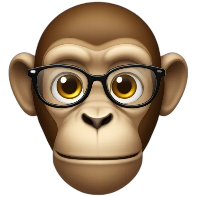 head of monkey with a glasses emoji