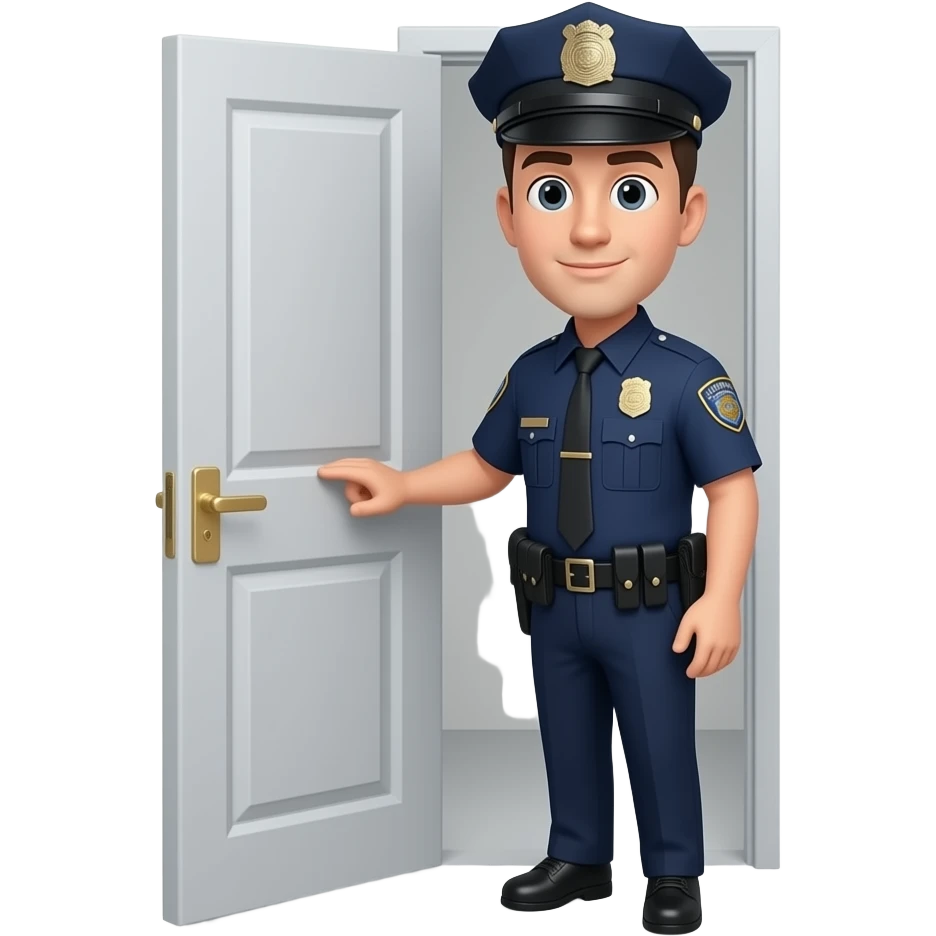 police officer who opens the door emoji