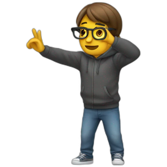 Personne qui fait un dab emoji