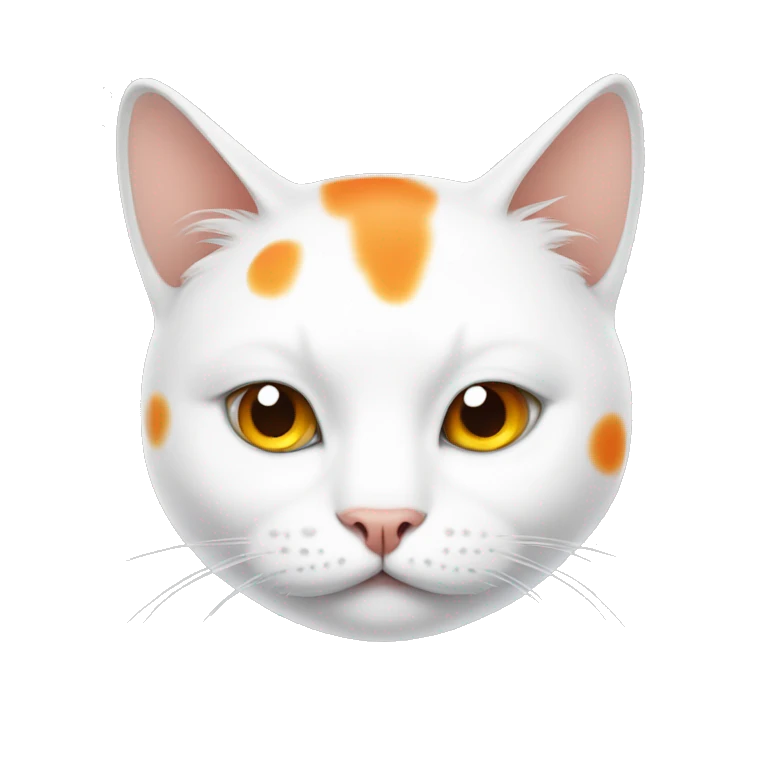 fat white cat with orange spots emoji