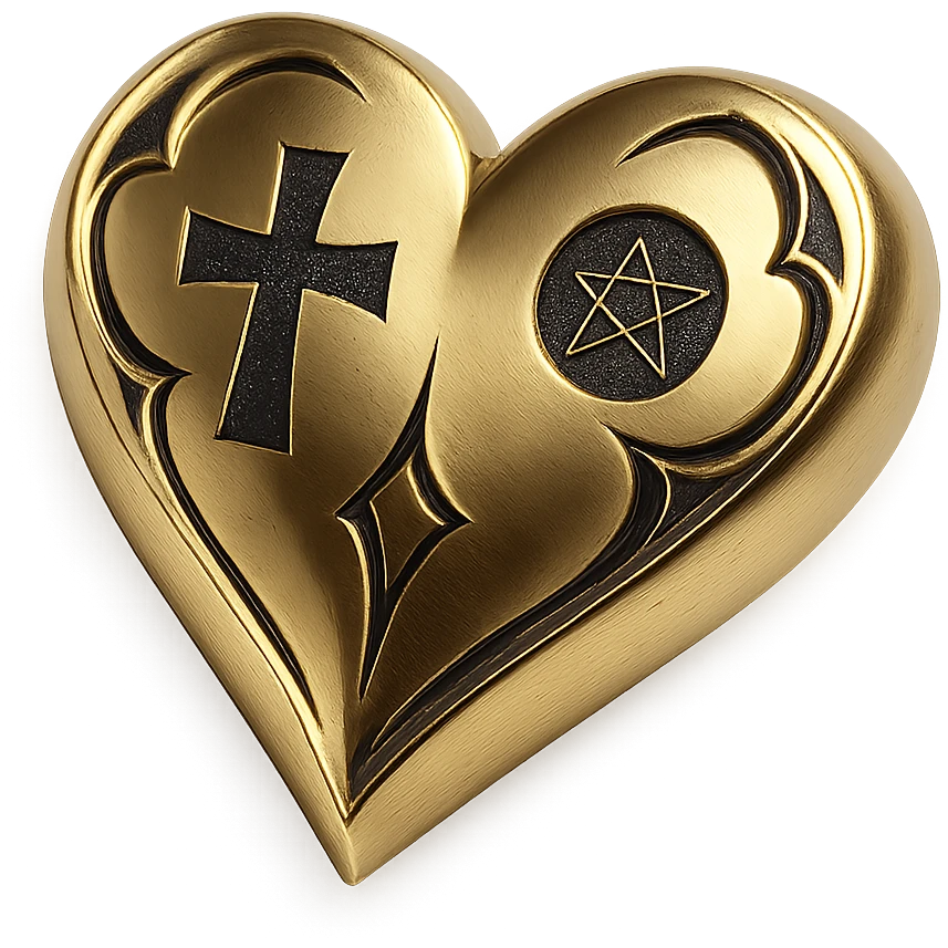 white goth heart, minimal, edgy, dark accents emoji
