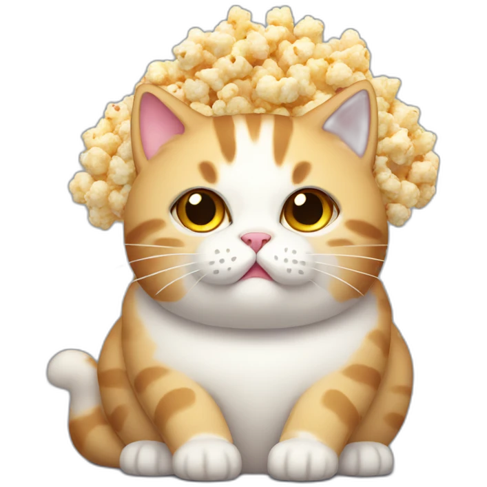 Fat popcorn cat emoji