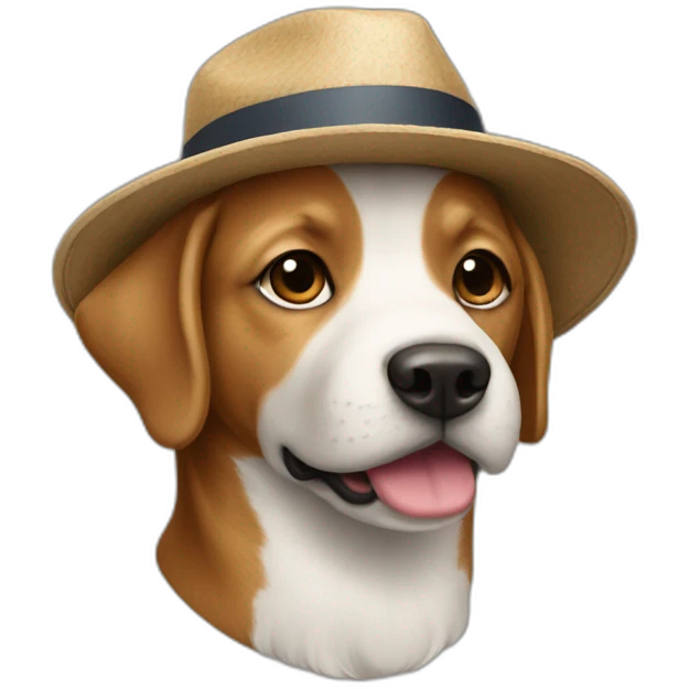 Chien avec un chapeau hautforme emoji