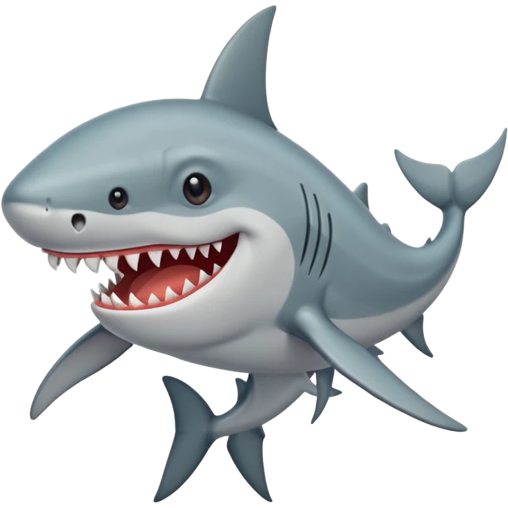 Q el tiburón tenga patas y y q este feliz  emoji