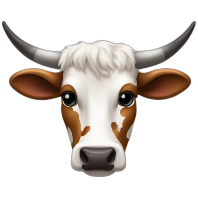 SPECKLED LONGHORN COW LONG LONG LONG emoji