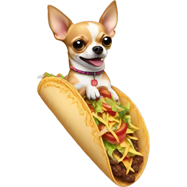 Chihuahua riding a taco emoji