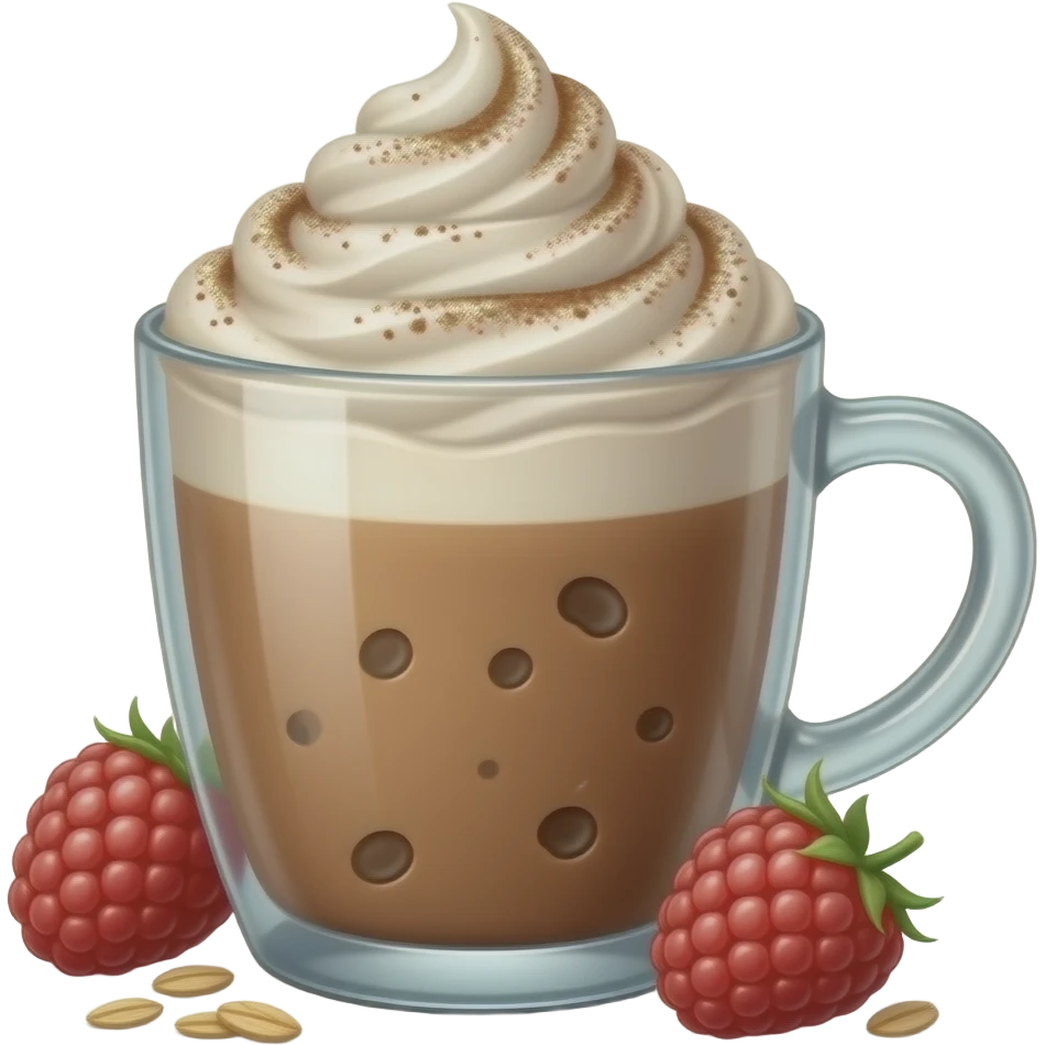 Raspberry Chocolate Mousse Oatmilk Latte emoji