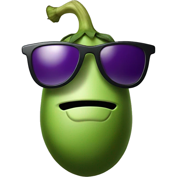 Eggplant with sunglasses emoji