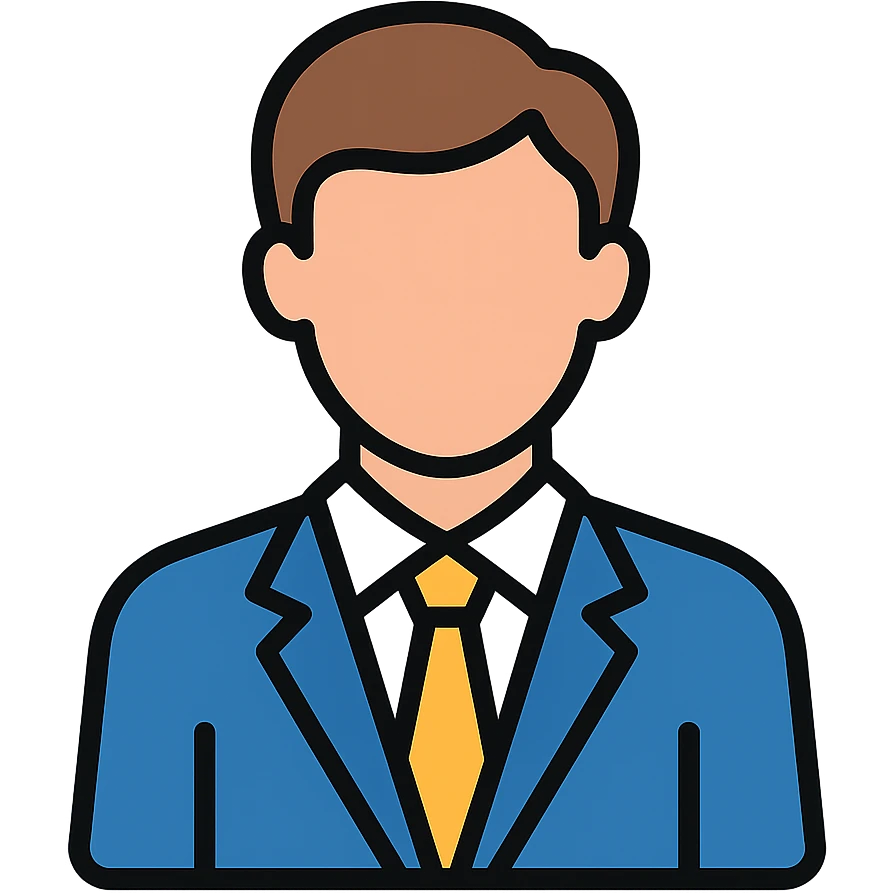 business man icon, simple and professional, colored emoji