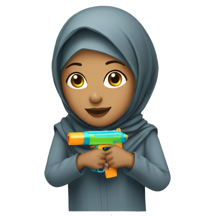 hijabi with water gun emoji