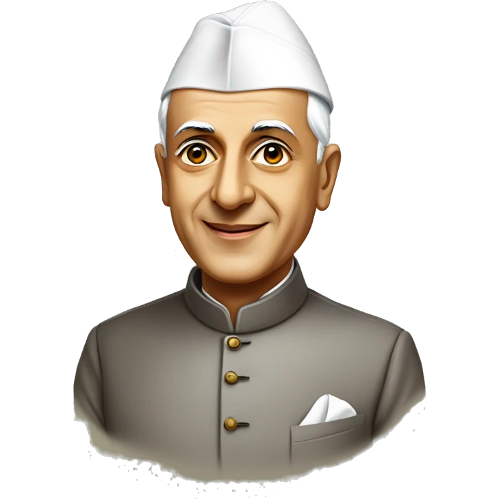 Pandit jawaharlal Nehru standing straight happier  emoji