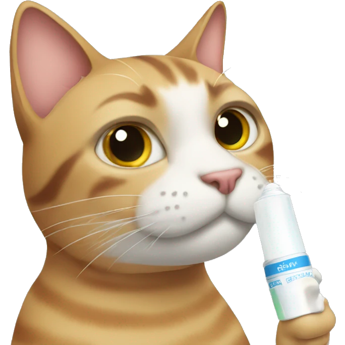 Cat with nose inhaler emoji