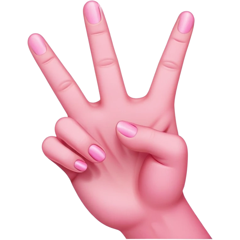 Pink middle finger emoji