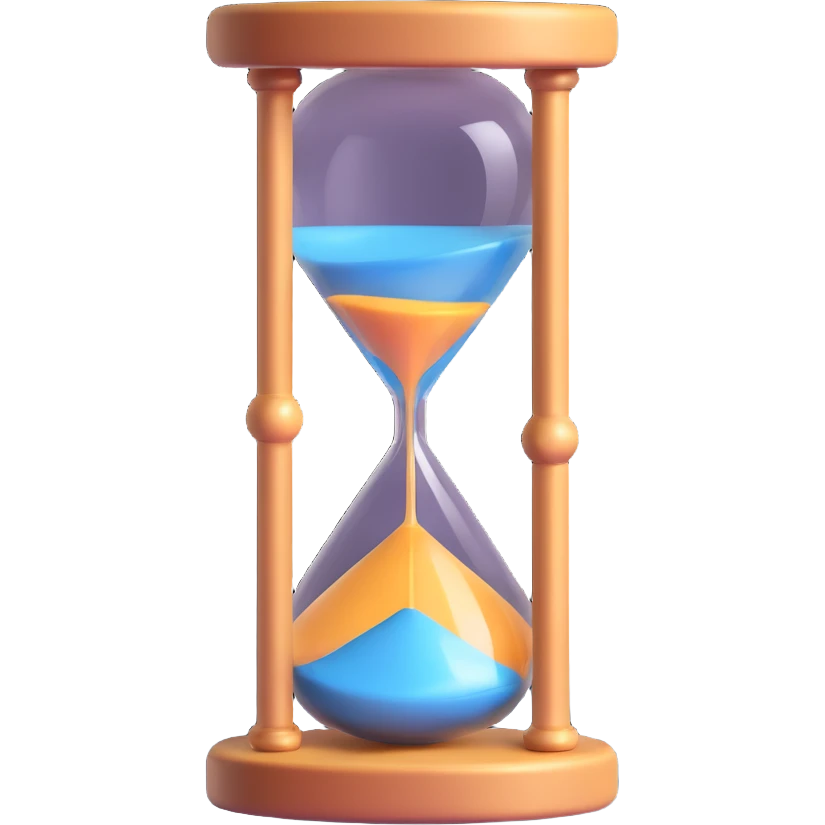 hourglass icon, color #7CB4A9, 3D style, realistic shading, no text emoji