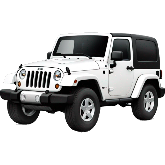 two door white jeep wrangler emoji
