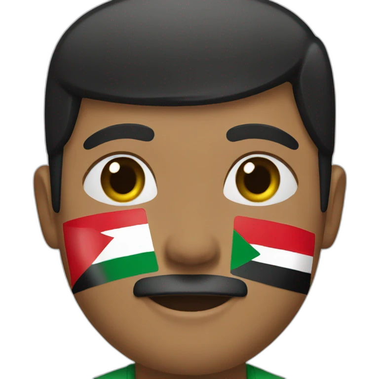 Man wearing palestine flag emoji