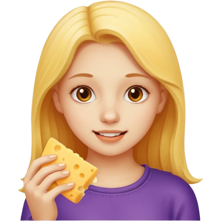 Girl eating cheese emoji