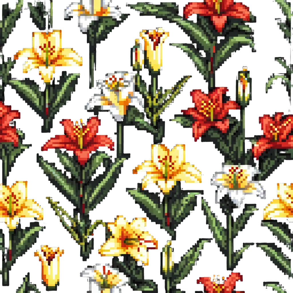 red and yellow lily flower emoji