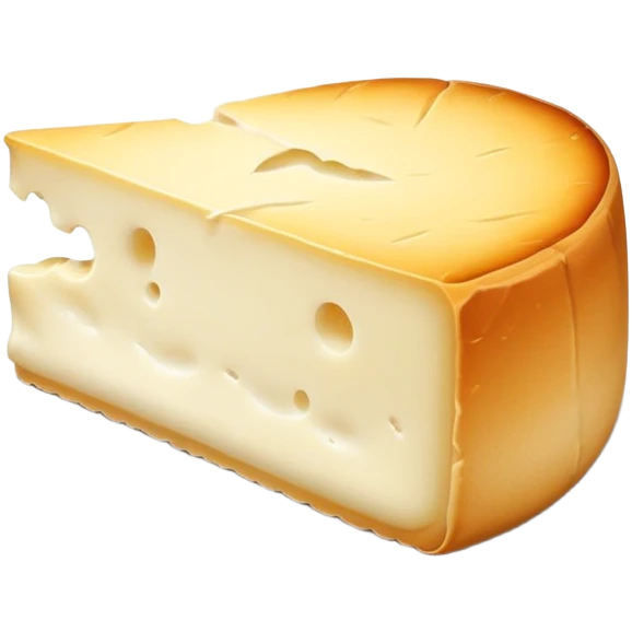 cinematic-realistic-brie-cheese-emoji,-featuring-a-creamy gooey center,-soft-ripened-cheese-with-a-delicate-rind-rendered-with-lifelike-detail-and-inviting,-natural-lighting. emoji