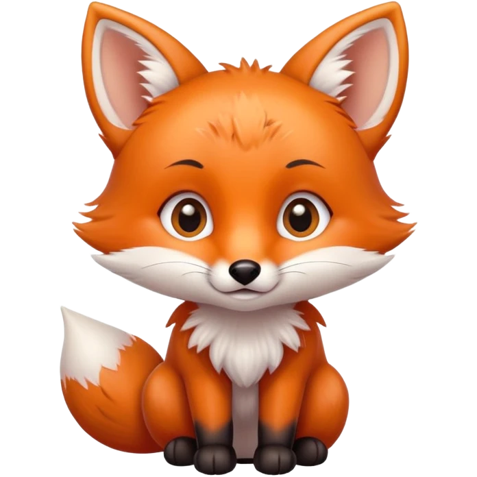 Cute baby fox, cute eyes emoji