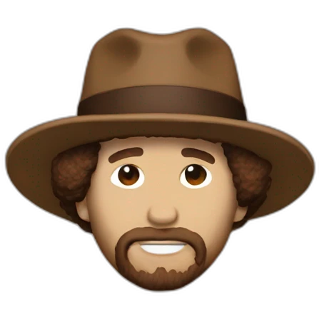 Bob Ross Brown Padres Hat emoji