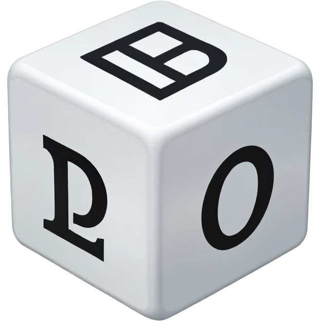 create a dice with der die das written on each visible side emoji