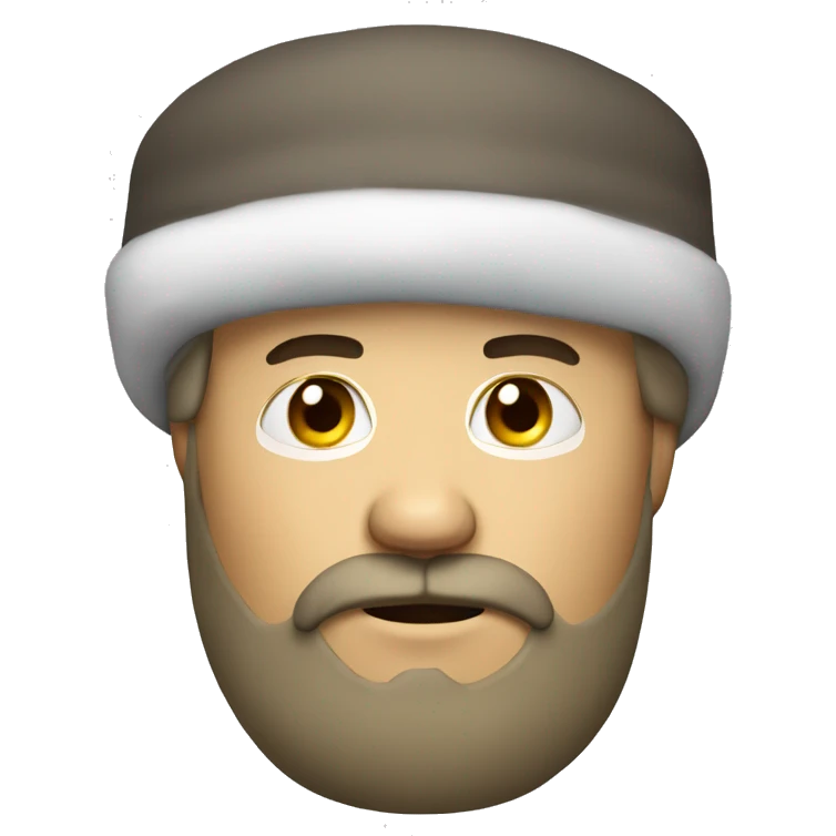 Russian wearing ushanka with goatee emoji
