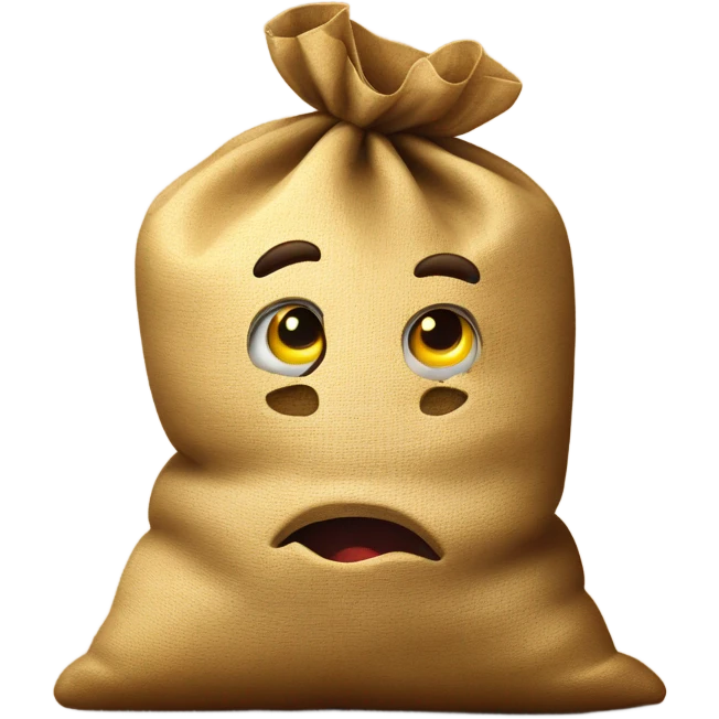 Potato sack saying THE GOODS  emoji