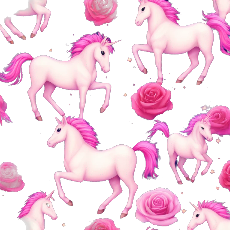 Zebra sparkling nebula unicorn Pegasus collage roses emoji