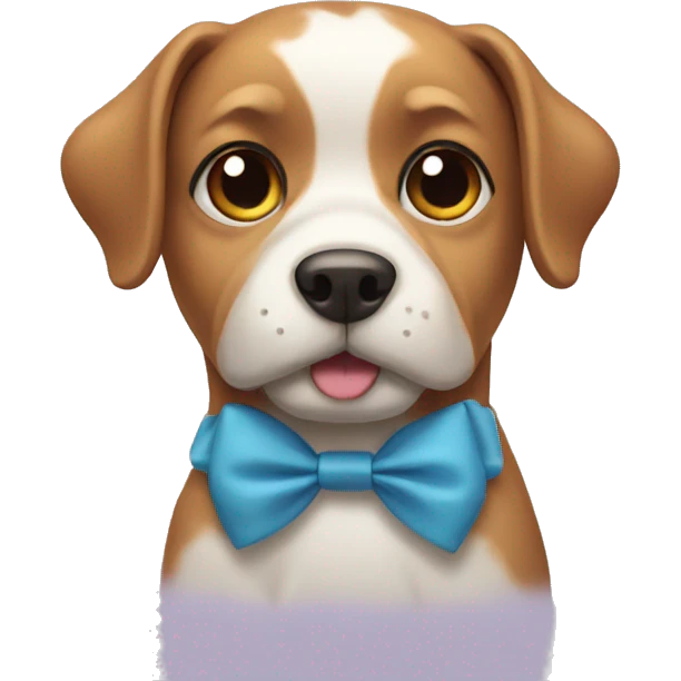 dog wearing bow emoji
