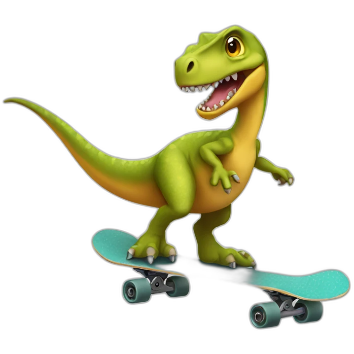 Skater dinosaur emoji