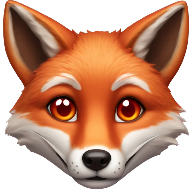"deep lush red fox face" with heart shaped eyes emoji