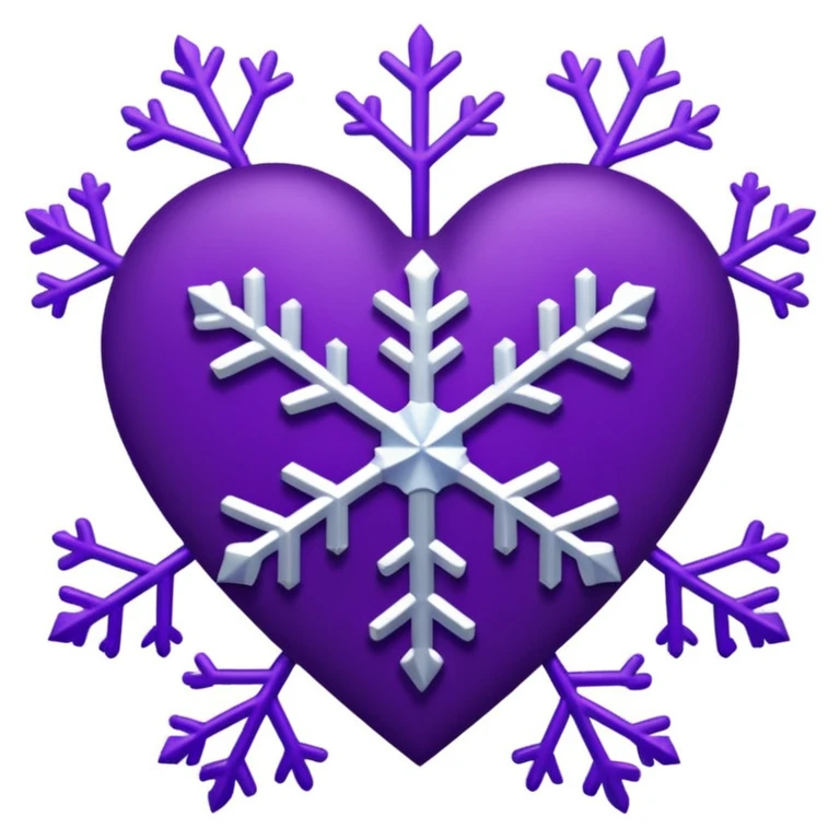 purple heart with a snowflake motif emoji