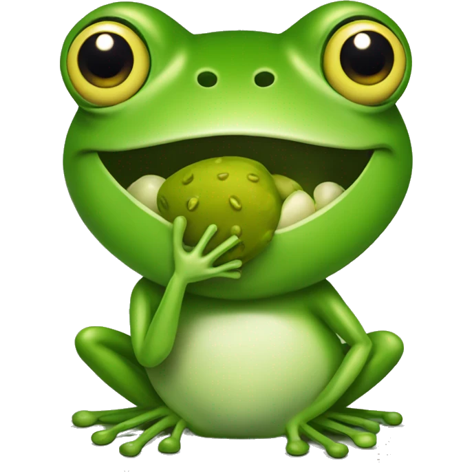 Frog eating a pickle  emoji