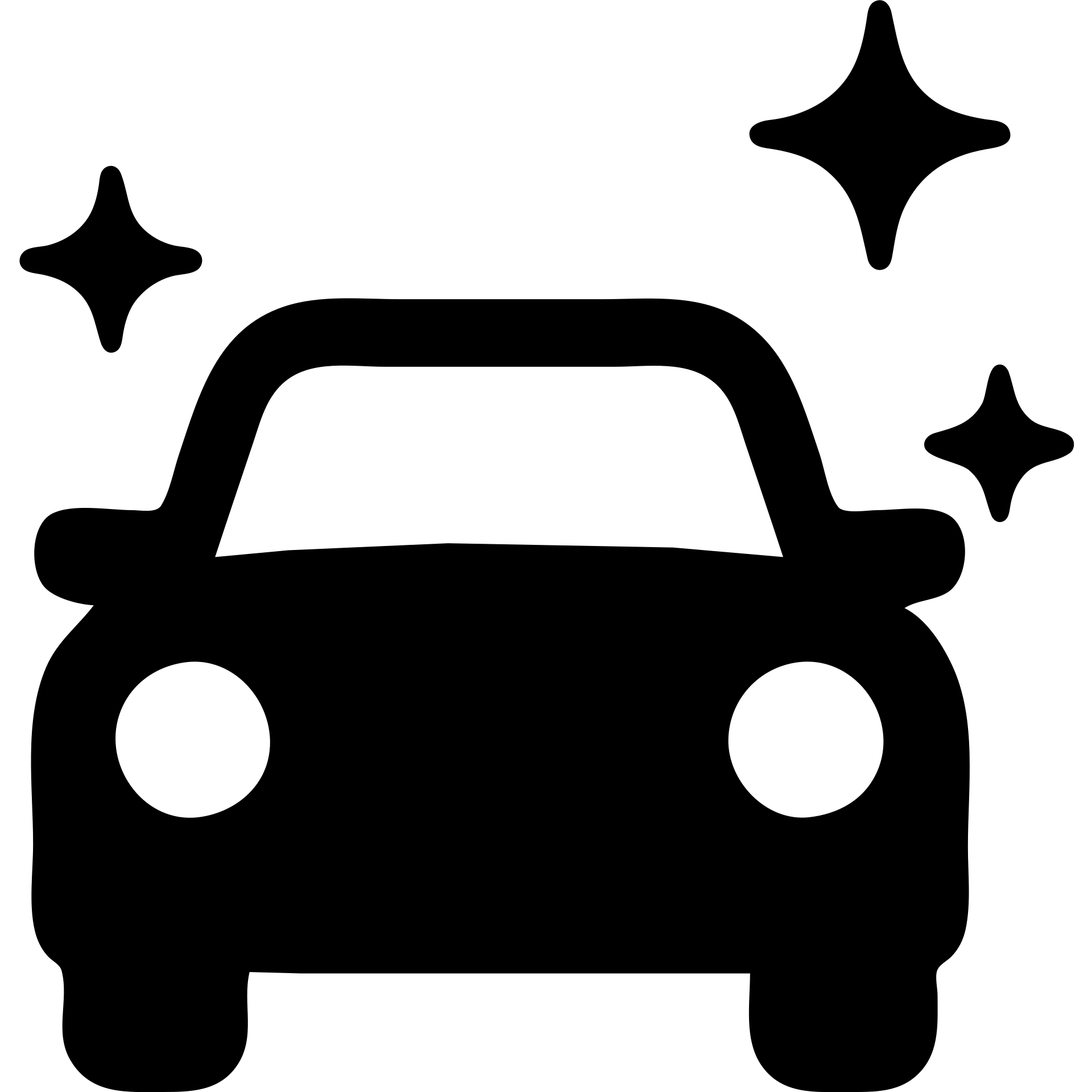 solid filled icon of a sparkling clean car, representing Detailing emoji