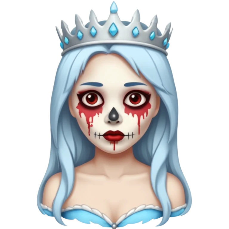 An attractive Alaskan princess, full body, facing to the right. In the style of your bleeding skull art. Full body facing in the right side of the screen emoji